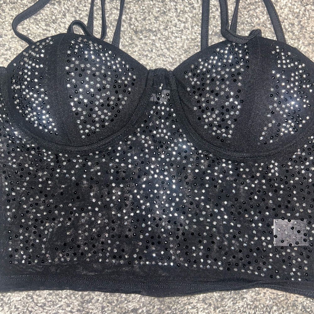 Black Rhinestone Bustier - Picture 4 of 4